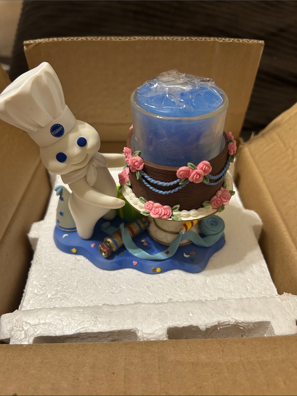 Pillsbury Blue Chef Doughboy Decorative Candle Holder